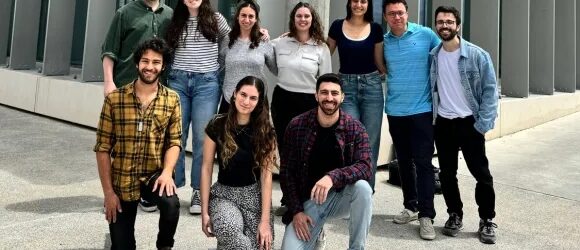 This year’s TAU iGEM team includes, clockwise, from top left: Oren Haviv, May Lieber, Ariella Nouman, Ester Buderovsky, Shir Shance, Michael Kovaliov, Din Saadon, Nir David, Idan Eyni and Roni Zarakhovsky.